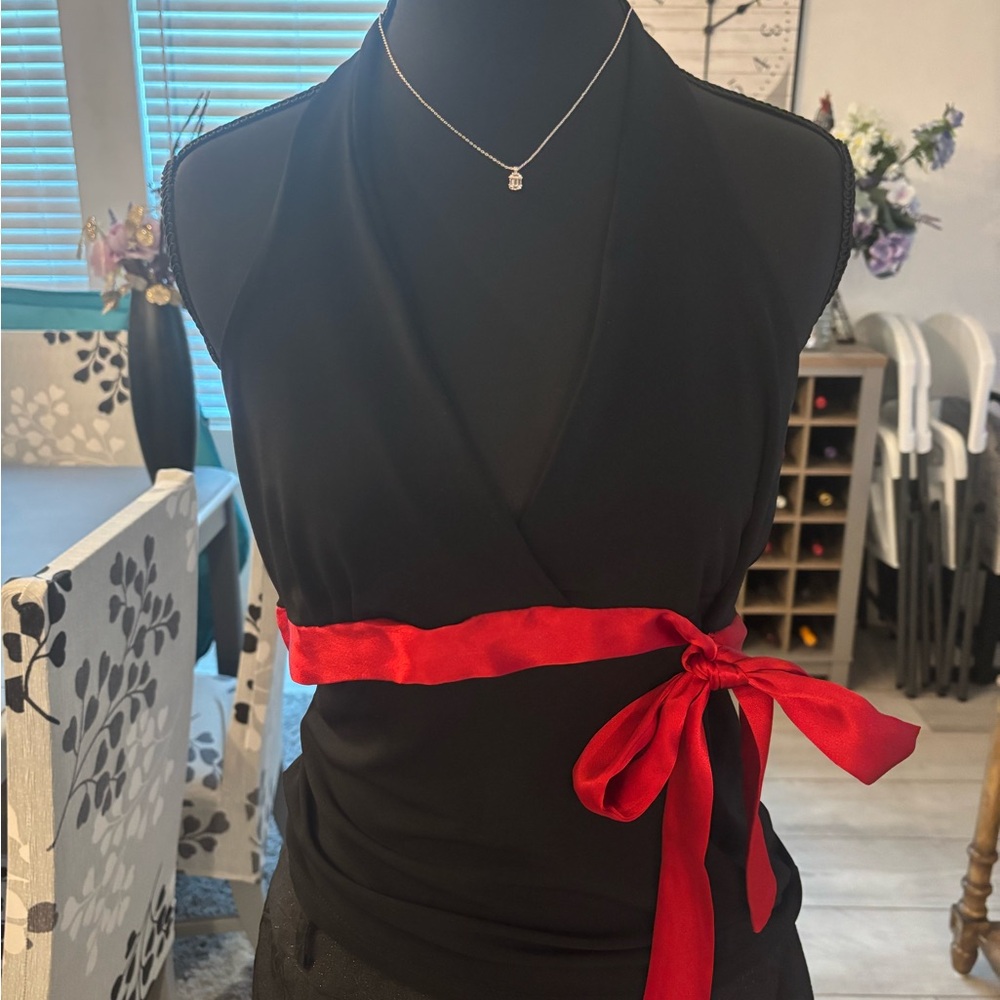 Charlotte Russe Black Tied Halter Top